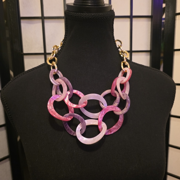 Pink and Purple Statement Necklace - Picture 2 of 4